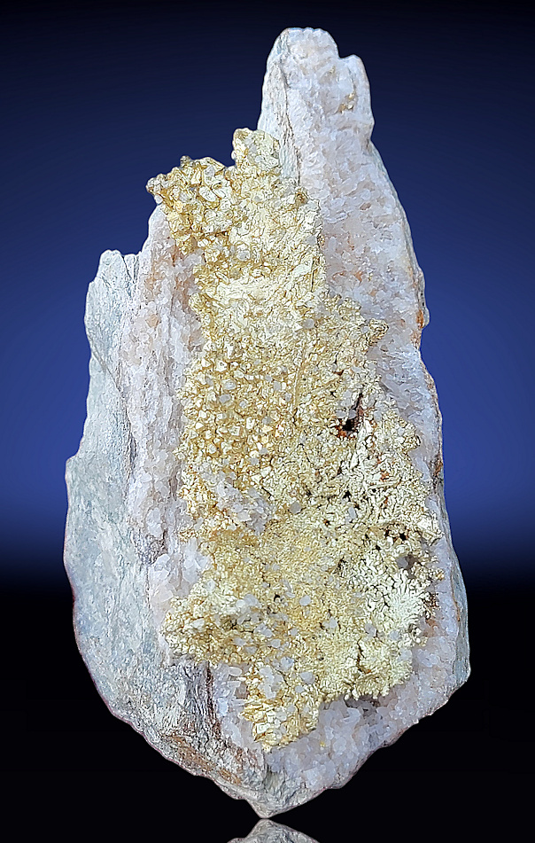 Natural native gold in quartz rough crystal on sale from Oriental Mine, Alleghany District, Sierra County, California, USA.